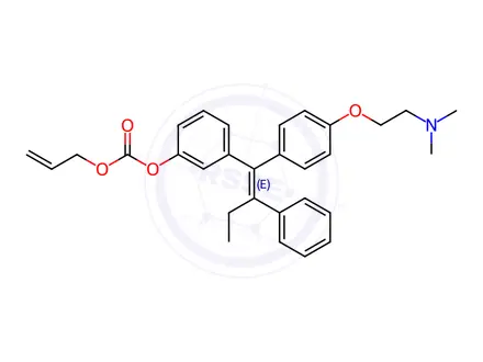 Chemical structure of Tamoxifen Citrate Impurity 19((E)-4-Alloxycarboxyl Tamoxifen)