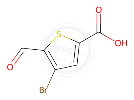 Chemical structure of 4-Bromo-5-formylthiophene-2-carboxylic acid