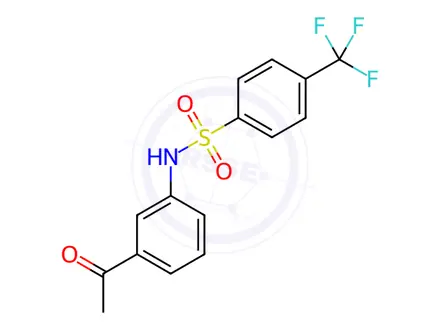Chemical structure of N-(3-acetylphenyl)-4-(trifluoromethyl)benzenesulfonamide