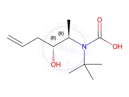 Chemical structure of Carbamic acid, [(1R,2R)-2-hydroxy-1-methyl-4-pentenyl]-, 1,1-dimethylethyl