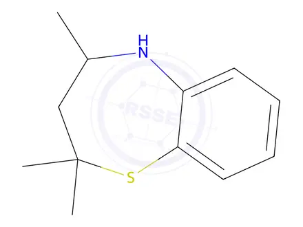 Chemical structure of 2,3,4,5-Tetrahydro-2,2,4-trimethyl-1,5-benzothiazepine