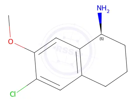 Chemical structure of (S)-6-Chloro-7-methoxy-1,2,3,4-tetrahydronaphthalen-1-amine
