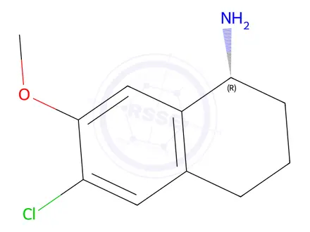 Chemical structure of (R)-6-Chloro-7-methoxy-1,2,3,4-tetrahydronaphthalen-1-amine