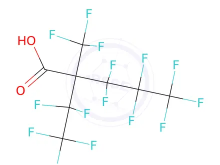 Chemical structure of Pentanoic acid, 3,3,4,4,5,5,5-heptafluoro-2-(1,1,2,2,2-pentafluoroethyl)-2-(trifluoromethyl)-