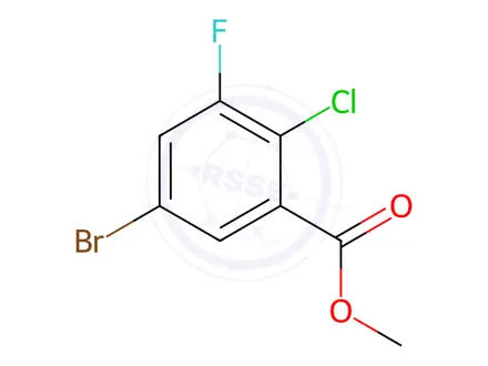 Chemical structure of Benzoic acid, 5-bromo-2-chloro-3-fluoro-, methyl ester