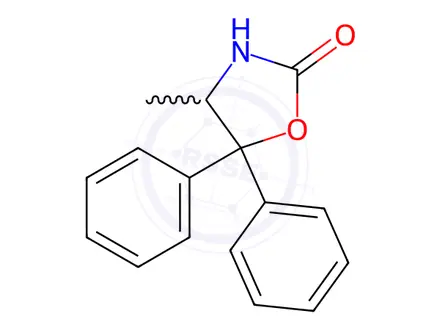 Chemical structure of 2-Oxazolidinone,4-methyl-5,5-diphenyl-