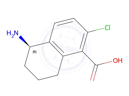 Chemical structure of (R)-5-Amino-2-chloro-5,6,7,8-tetrahydronaphthalene-1-carboxylic acid