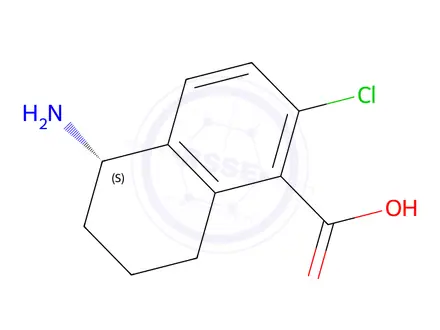 Chemical structure of (S)-5-Amino-2-chloro-5,6,7,8-tetrahydronaphthalene-1-carboxylic acid