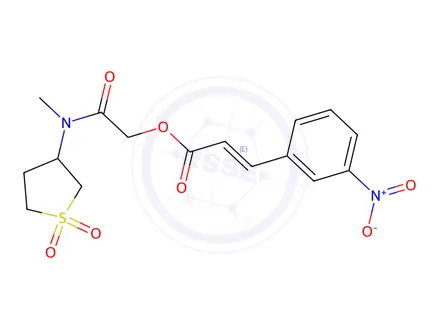 Chemical structure of 3-(3-Nitrophenyl)-2-propenoic Acid 2-[Methyl(tetrahydro-1,1-dioxido-3-thienyl)amino]-2-oxoethyl Ester