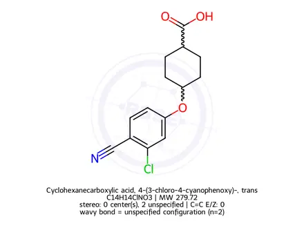 Chemical structure of Cyclohexanecarboxylic acid, 4-(3-chloro-4-cyanophenoxy)-, trans-