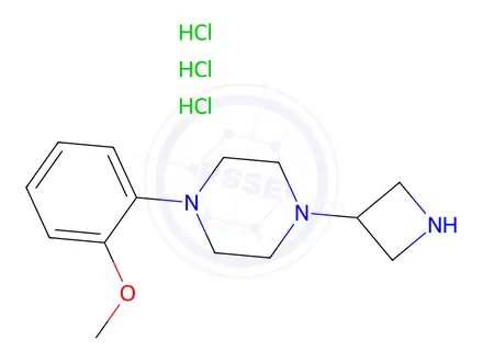 Chemical structure of 3-(4-(o-Methoxyphenyl)piperazinyl)azetidinetrihydrochloride