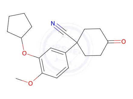Chemical structure of 1-[3-(CYCLOPENTYLOXY)-4-METHOXYPHENYL]-4-OXOCYCLOHEXANE-1-CARBONITRILE