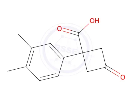 Chemical structure of 1-(3,4-Dimethylphenyl)-3-oxocyclobutane-1-carboxylic acid