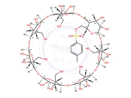 Chemical structure of 6-Mono-O-(p-toluenesulfonyl)-beta-cyclodextrin