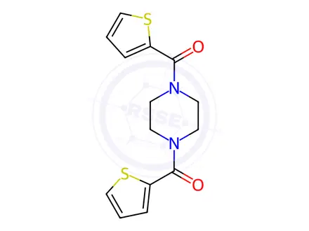 Chemical structure of 1,4-bis(2-thienylcarbonyl)piperazine