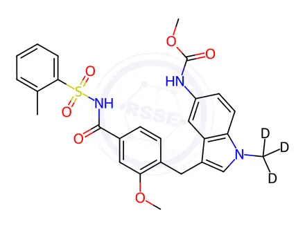 Chemical structure of Decyclopentyl Zafirlukast-d3 Methyl Ester