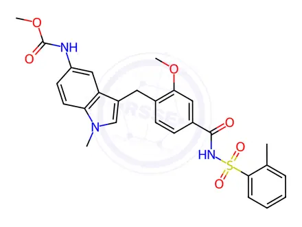 Chemical structure of Decyclopentyl Zafirlukast Methyl Ester