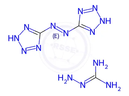Chemical structure of aminoguanidine, compound with 5,5'-azobis[1H-tetrazole]