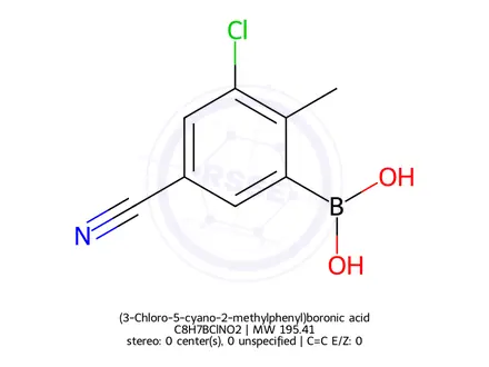 Chemical structure of (3-Chloro-5-cyano-2-methylphenyl)boronic acid