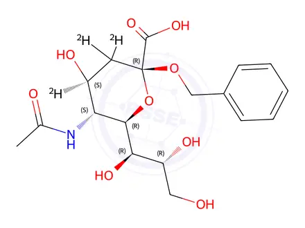 Chemical structure of N-Acetyl-2-O-benzyl-α-D-neuraminic Acid-d3
