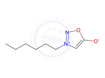 Chemical structure of Sydnone, 3-hexyl-