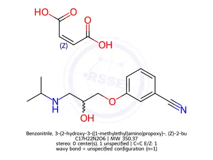 Chemical structure of Benzonitrile, 3-(2-hydroxy-3-((1-methylethyl)amino)propoxy)-, (Z)-2-bu tenedioate (1:1)