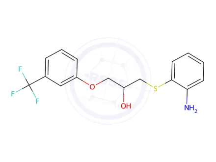 Chemical structure of 1-[(2-aminophenyl)thio]-3-[3-(trifluoromethyl)phenoxy]propan-2-ol