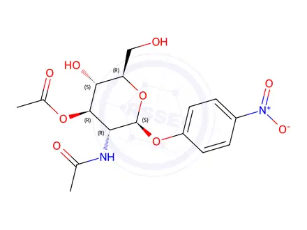 Chemical structure of p-Nitrophenyl 2-Acetamido-2-deoxy-3-O-acetyl-β-D-glucopyranoside