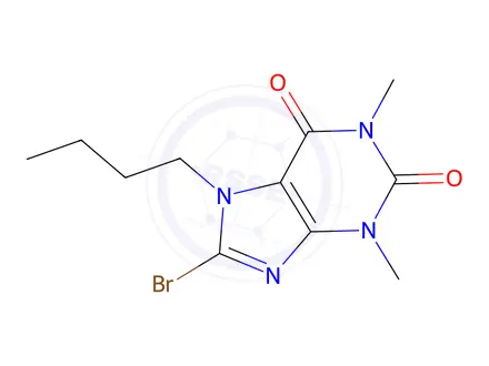 Chemical structure of 8-Bromo-7-butyl-1,3-dimethyl-3,7-dihydro-1H-purine-2,6-dione