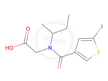 Chemical structure of N-(sec-butyl)-N-(5-iodothiophene-3-carbonyl)glycine