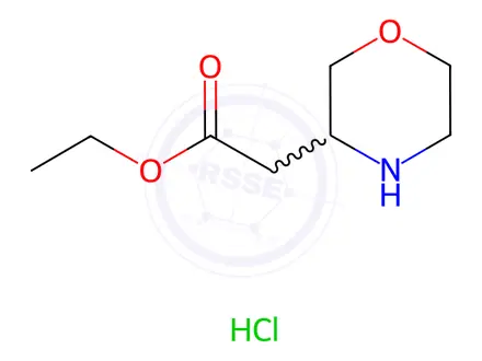 Chemical structure of Ethyl 2-(morpholin-3-yl)acetate hydrochloride