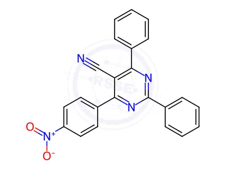 Chemical structure of 4-(4-Nitrophenyl)-2,6-diphenylpyrimidine-5-carbonitrile