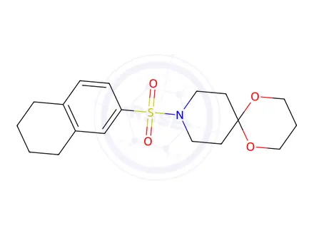 Chemical structure of 9-((5,6,7,8-Tetrahydronaphthalen-2-yl)sulfonyl)-1,5-dioxa-9-azaspiro[5.5]undecane