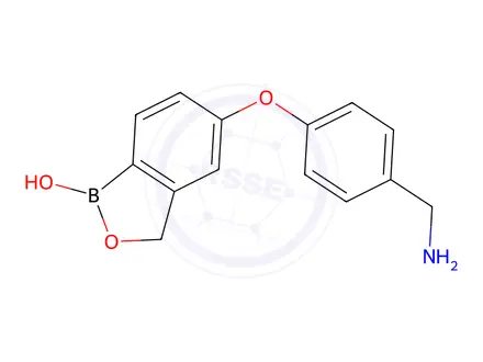 Chemical structure of 4-​[(1,​3-​Dihydro-​1-​hydroxy-​2,​1-​benzoxaborol-​5-​yl)​oxy]​-benzenemethanamine