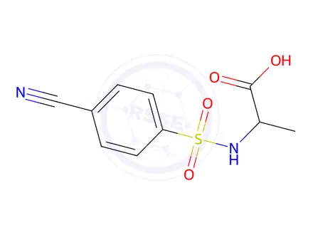 Chemical structure of 2-(4-Cyanobenzenesulfonamido)propanoic acid