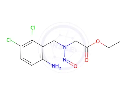 Chemical structure of Ethyl N-(6-amino-2,3-dichlorobenzyl)-N-nitrosoglycinate