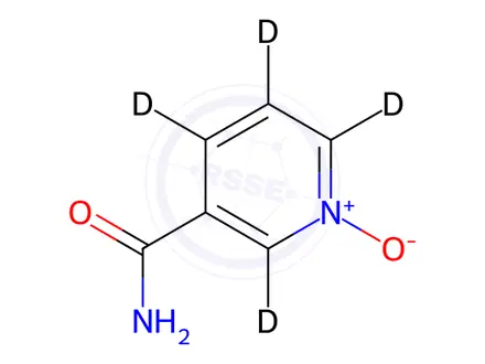 Chemical structure of Nicotinamide-d4 N-Oxide-x0000-(d4 Major)