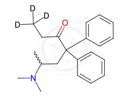 Chemical structure of (+/-)Methadone-d3