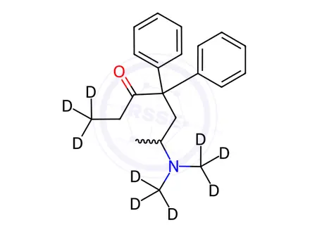 Chemical structure of (+/-)-METHADONE D9