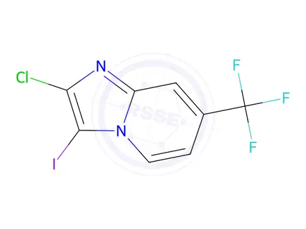 Chemical structure of 2-Chloro-3-iodo-7-(trifluoromethyl)imidazo[1,2-a]pyridine