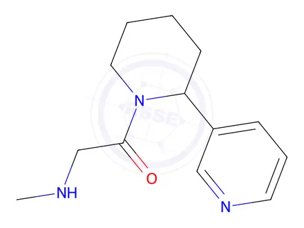 Chemical structure of 2-(Methylamino)-1-[2-(pyridin-3-yl)piperidin-1-yl]ethan-1-one