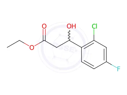 Chemical structure of Ethyl 3-(2-chloro-4-fluorophenyl)-3-hydroxypropanoate