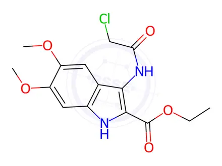 Chemical structure of Ethyl 3-[(chloroacetyl)amino]-5,6-dimethoxy-1H-indole-2-carboxylate