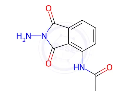 Chemical structure of N-(2-Amino-1,3-dioxoisoindolin-4-yl)acetamide