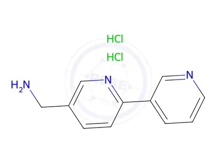 Chemical structure of {[2,3'-bipyridine]-5-yl}methanamine dihydrochloride