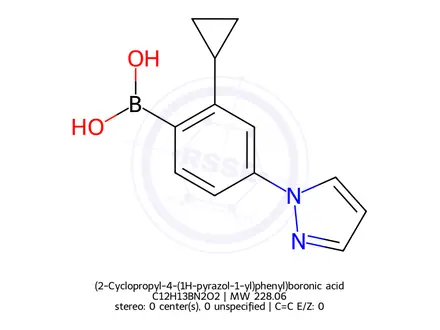 Chemical structure of (2-Cyclopropyl-4-(1H-pyrazol-1-yl)phenyl)boronic acid