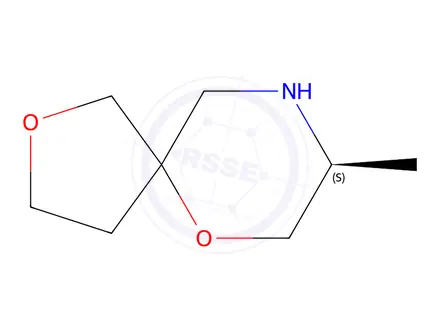Chemical structure of (8S)-8-methyl-2,6-dioxa-9-azaspiro[4.5]Decane