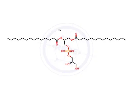Chemical structure of 1,2-Dimyristoyl-sn-Glycero-3-Phospho-Rac-(1-glycerol) (Na salt)
