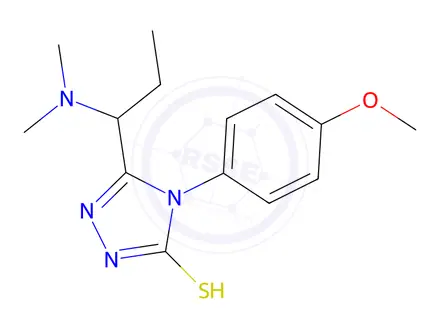 Chemical structure of 5-[1-(Dimethylamino)propyl]-4-(4-methoxyphenyl)-4H-1,2,4-triazole-3-thiol