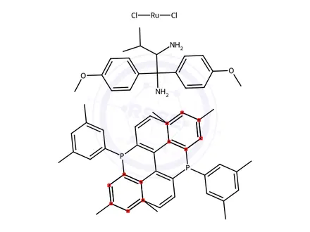 Chemical structure of Dichloro[(R)-2,2 inverted exclamation marka-bis[di(3,5-xylyl)phosphino]-1,1 inverted exclamation marka-binaphthyl][(2R)-1,1-bis(4-methoxyphenyl)-3-methyl-1,2-butanediamine]rutheniu